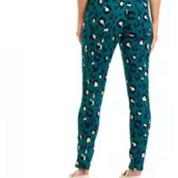 Crown & Ivy high rise skinny pants sz 12 teal navy animal leopard print, NWT - Picture 3 of 3